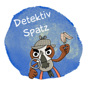 Wilkommen bei der Edition Helden 14 Der Spatz aus dem Comic Detektiv Spatz vor blauem Hintergrund.