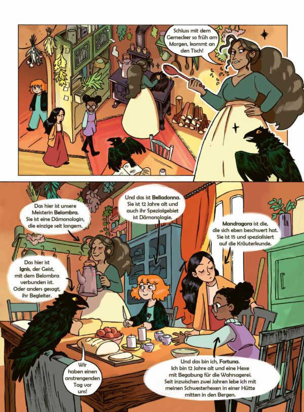 Innenansicht; eine Seite des Comics Fortuna - Der Geist der Herberge von Elisabeth Jammes